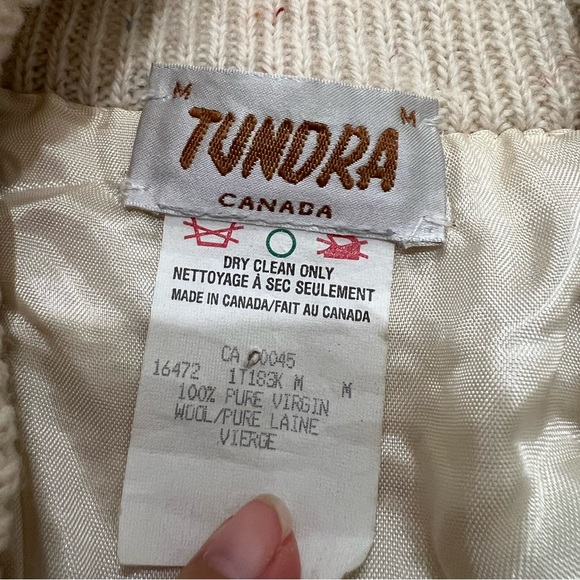 Tundra beige colourful speckled wool button up THICK cardigan - Picture 5 of 13